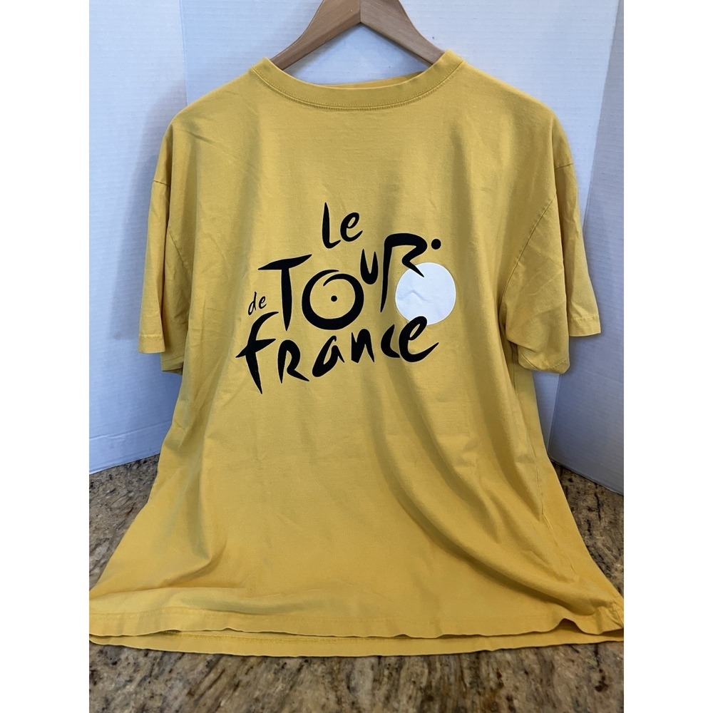 Le Tour De France Official Yellow T-Shirt Cotton Mens XL NWOT Cycling Race